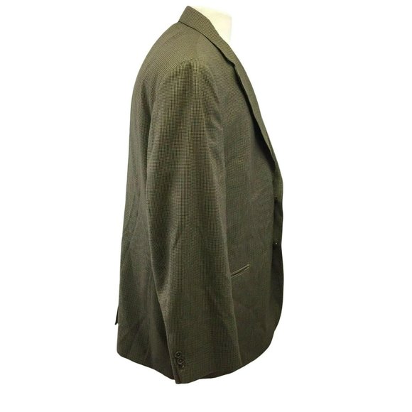 Stafford Suit Jacket Blazer Sports Coat Mens 44R Brown Herringbone Wool Blend - Picture 4 of 7